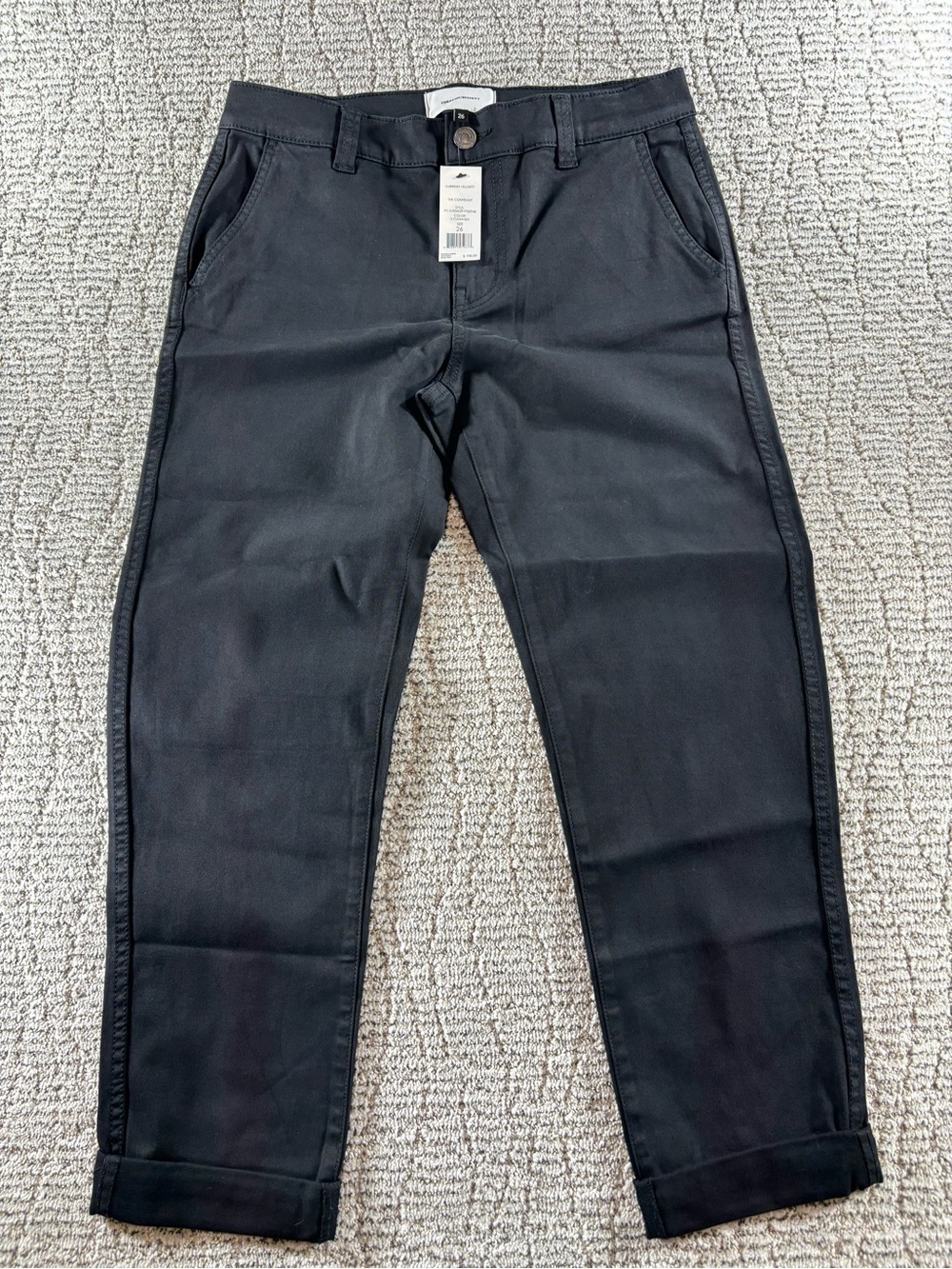 NWT Current Elliott Women’s Size 26 Clean Black The Confidant Crop Trousers